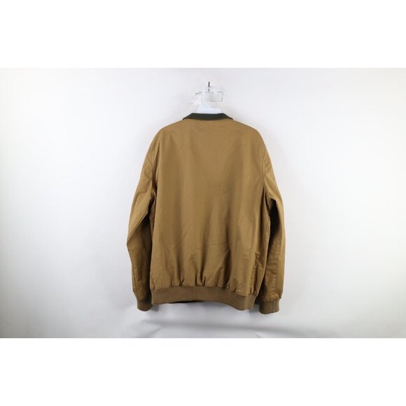 Orton Brothers Mens Size Medium Distressed Lined Full Zip Bomber Jacket Brown - Picture 14 of 16